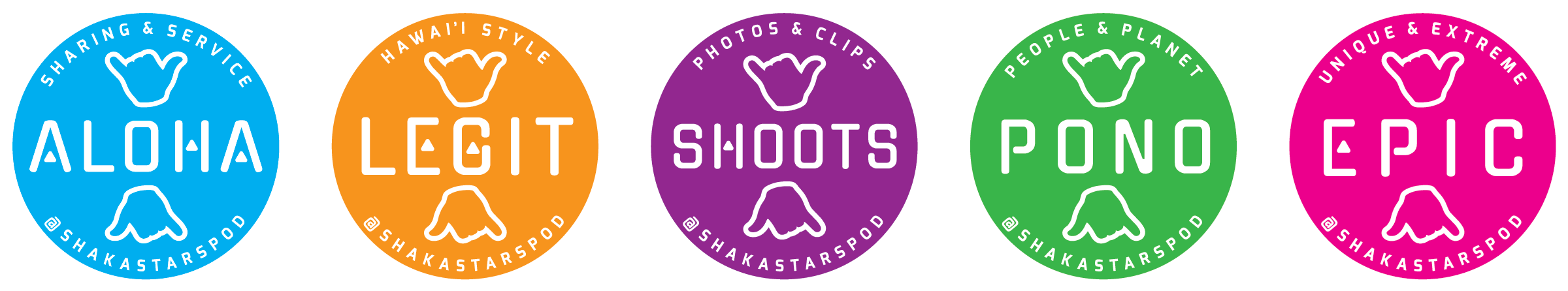 Shaka Stars 5 POS Stickers